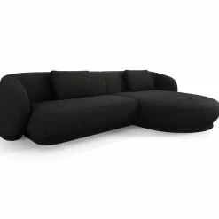 Canapé angle droit Linden Chenille 4 Places noir - 289x177x72 cm