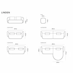 Canapé angle gauche Linden Chenille 4 Places bleu - 289x177x72 cm