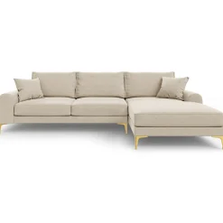 Canapé d'angle droit 5 places Madara beige - 254x182x90 cm