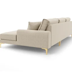 Canapé d'angle droit 5 places Madara beige - 254x182x90 cm