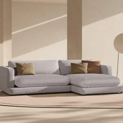 Canapé d'angle droit Daphne 4 Places Gris chaud - 270x170x86 cm