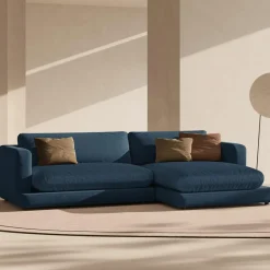 Canapé d'angle droit Daphne 4 Places Bleu Marine - 270x170x86 cm