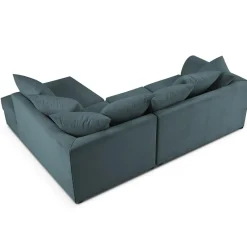 Canapé d'angle droit Quince 4 Places bleu - 221x171x80 cm