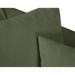 Canapé d'angle Droit Quince Velours côtelé 4 Places vert - 221x171x80 cm