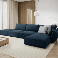 Canapé D'Angle Droit Vanda 5 Places 1 bleu roi - 386x166x85 cm