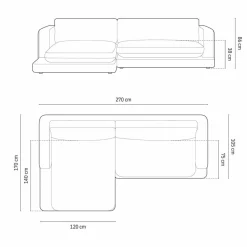 Canapé d'angle Gauche en Velours Daphne 4 Places Gris Clair - 270x170x86 cm