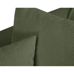 Canapé d'angle Gauche Quince Velours côtelé 4 Places vert - 221x171x80 cm