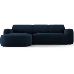 Canapé d'angle gauche Velours Jasmin 4 Places bleu roi - 250x170x72 cm