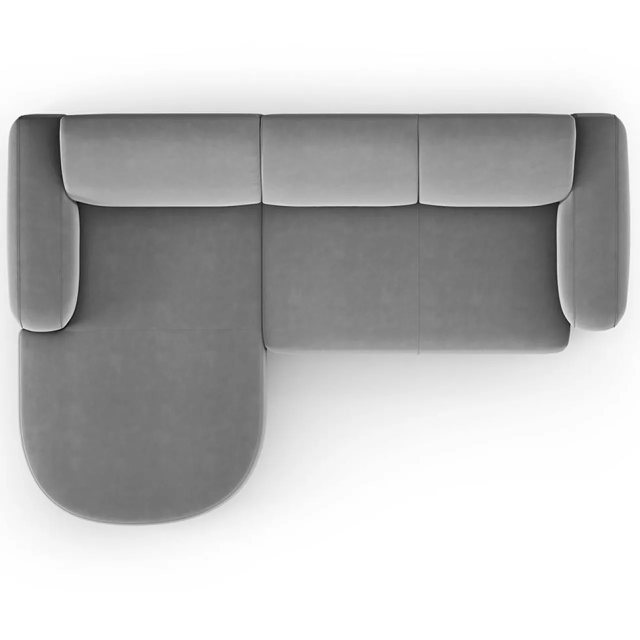 Canapé d'angle gauche Velours Jasmin 4 Places gris - 250x170x72 cm