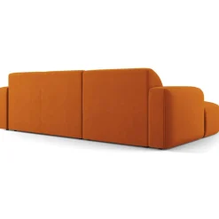 Canapé d'angle gauche Velours Jasmin 4 Places terracotta - 250x170x72 cm
