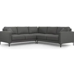 Canapé d'angle Symétrique Venus 5 Places gris foncé - 250x238x90 cm