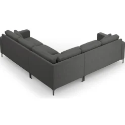 Canapé d'angle Symétrique Venus 5 Places gris foncé - 250x238x90 cm