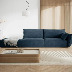 Canapé droit Vanda 4 Places bleu roi - 286x100x85 cm