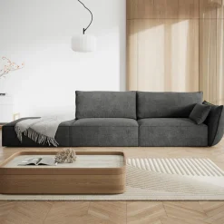 Canapé droit Vanda 4 Places gris - 286x100x85 cm