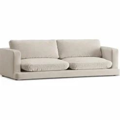 Canapé en Velours Daphne 4 Places Beige Clair - 240x105x86 cm