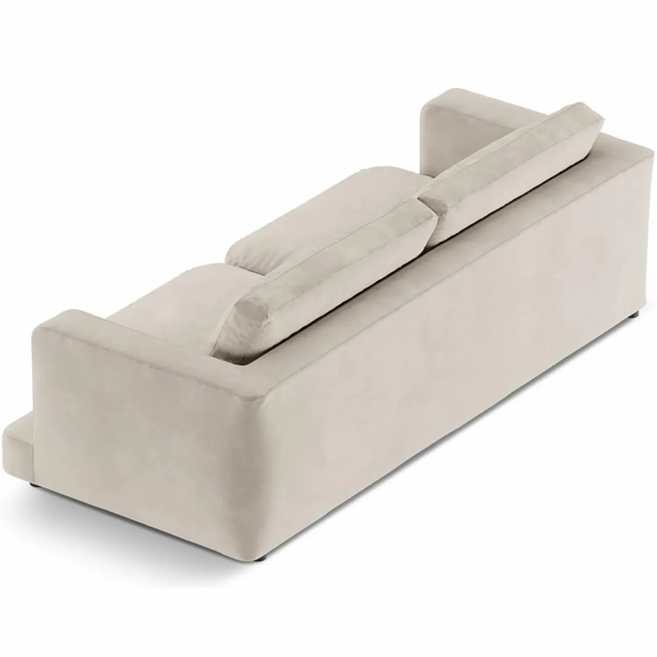 Canapé en Velours Daphne 3 Places Beige Clair - 210x105x86 cm