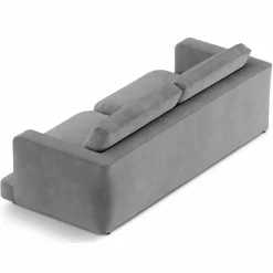 Canapé en Velours Daphne 4 Places Gris Clair - 240x105x86 cm