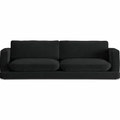 Canapé en Velours Daphne 4 Places Noir - 240x105x86 cm