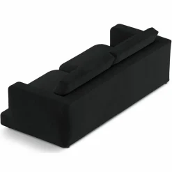 Canapé en Velours Daphne 4 Places Noir - 240x105x86 cm