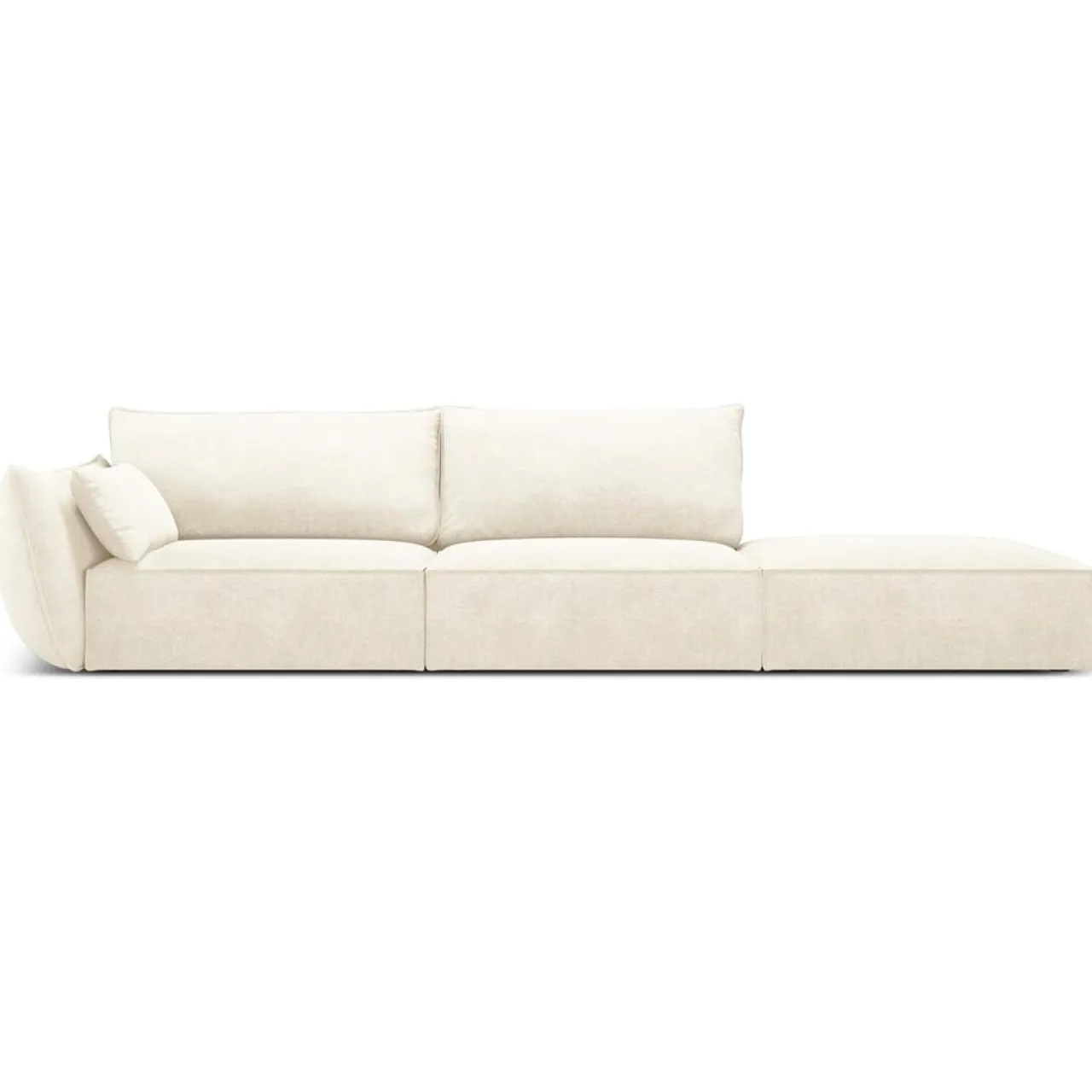 Canapé gauche Vanda 4 Places beige clair - 286x100x85 cm