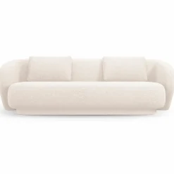 Canapé Linden 3 Chenille Places beige clair - 204x102x72 cm
