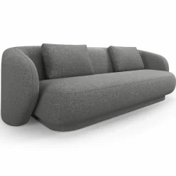 Canapé Linden 3 Chenille Places gris foncé - 204x102x72 cm