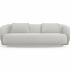 Canapé Linden 3 Chenille Places argenté chiné - 204x102x72 cm