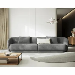 Canapé Linden Chenille 4 Places gris foncé - 304x102x72 cm