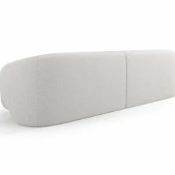 Canapé Linden Chenille 4 Places argenté chiné - 304x102x72 cm