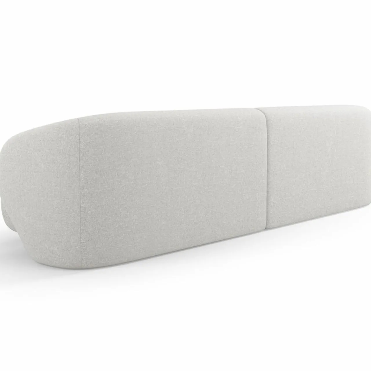 Canapé Linden Chenille 4 Places argenté chiné - 304x102x72 cm