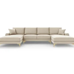 Canapé Panoramique 6 places Madara beige - 334x182x90 cm