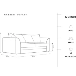 Canapé Quince 3 Places bleu - 182x92x80 cm