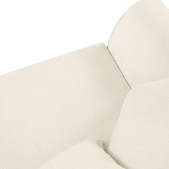 Canapé Quince Velours côtelé 3 Places beige clair - 182x92x80 cm