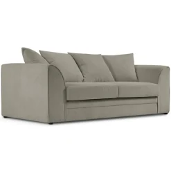 Canapé Quince Velours côtelé 3 Places gris clair - 182x92x80 cm