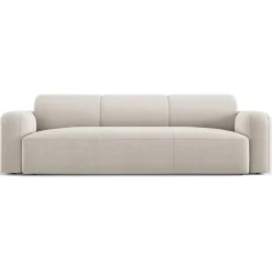 Canapé Velours Jasmin 3 Places beige - 235x95x72 cm