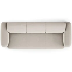 Canapé Velours Jasmin 3 Places beige - 235x95x72 cm