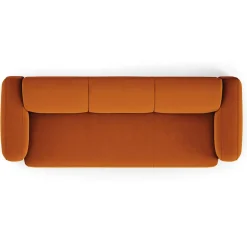 Canapé Velours Jasmin 3 Places terracotta - 235x95x72 cm