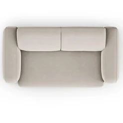 Canapé Velours Jasmin 2 Places beige - 170x95x72 cm