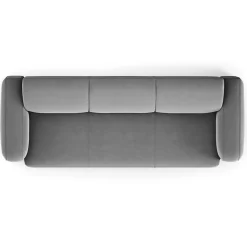 Canapé Velours Jasmin 3 Places gris - 235x95x72 cm