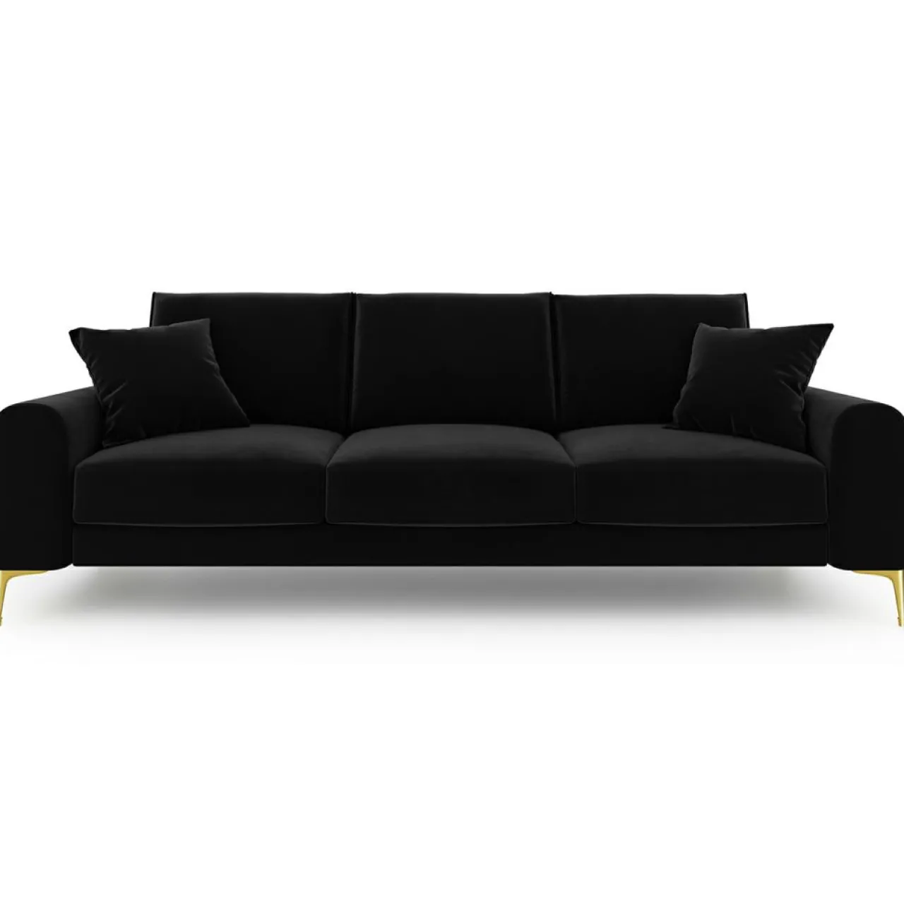 Canapé Velours Madara noir - 222x102x90 cm