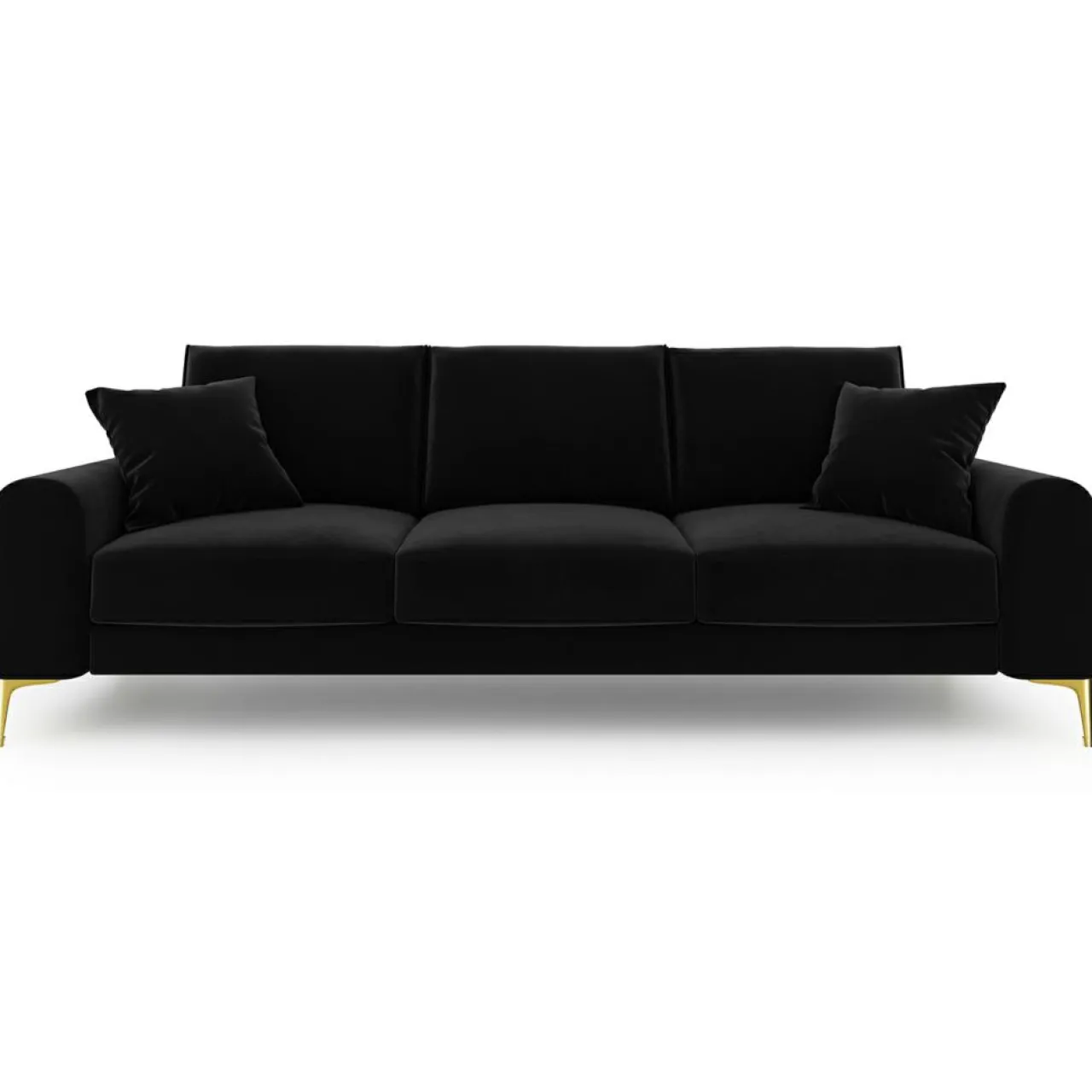 Canapé Velours Madara noir - 237x102x90 cm