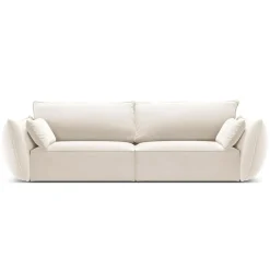 Canapé Velours Vanda 3 Places beige clair - 208x100x85 cm