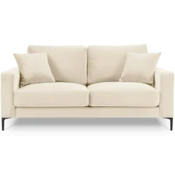 Canapé Velours Venus 2 Places beige clair - 158x92x90 cm