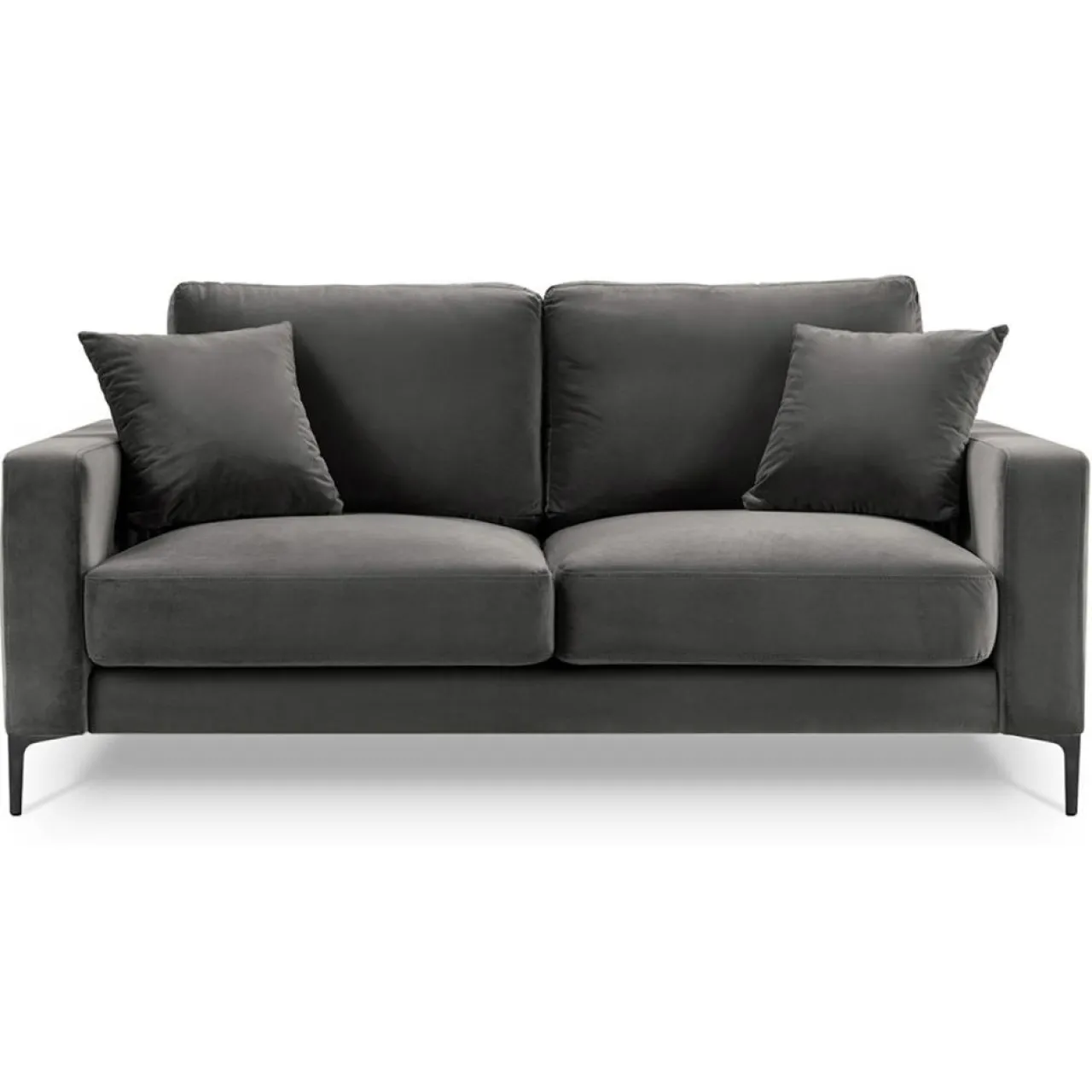 Canapé Velours Venus 2 Places gris - 158x92x90 cm