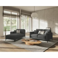 Canapé Venus 2 Places gris foncé - 158x92x90 cm