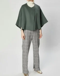 Cape 100% Laine Lou verte