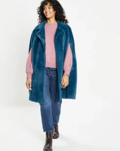Cape en Fausse Fourrure Mimi bleue