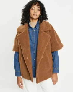 Cape en Fausse Fourrure marron