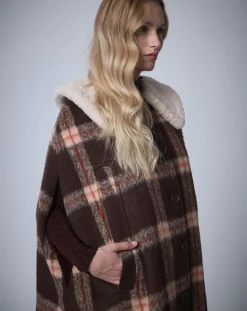 Cape en Laine mélangée Pilou Tartan unique