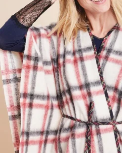 Cape Essentiel à carreaux écru/rouge/noir